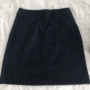 LOFT Navy Pinstripe Skirt